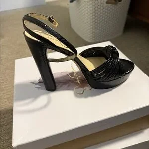 Jessica Simpson Glossy Black Platform Heels